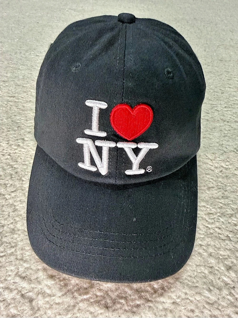 I Love NY Black Embroidered Baseball Cap Hat New York